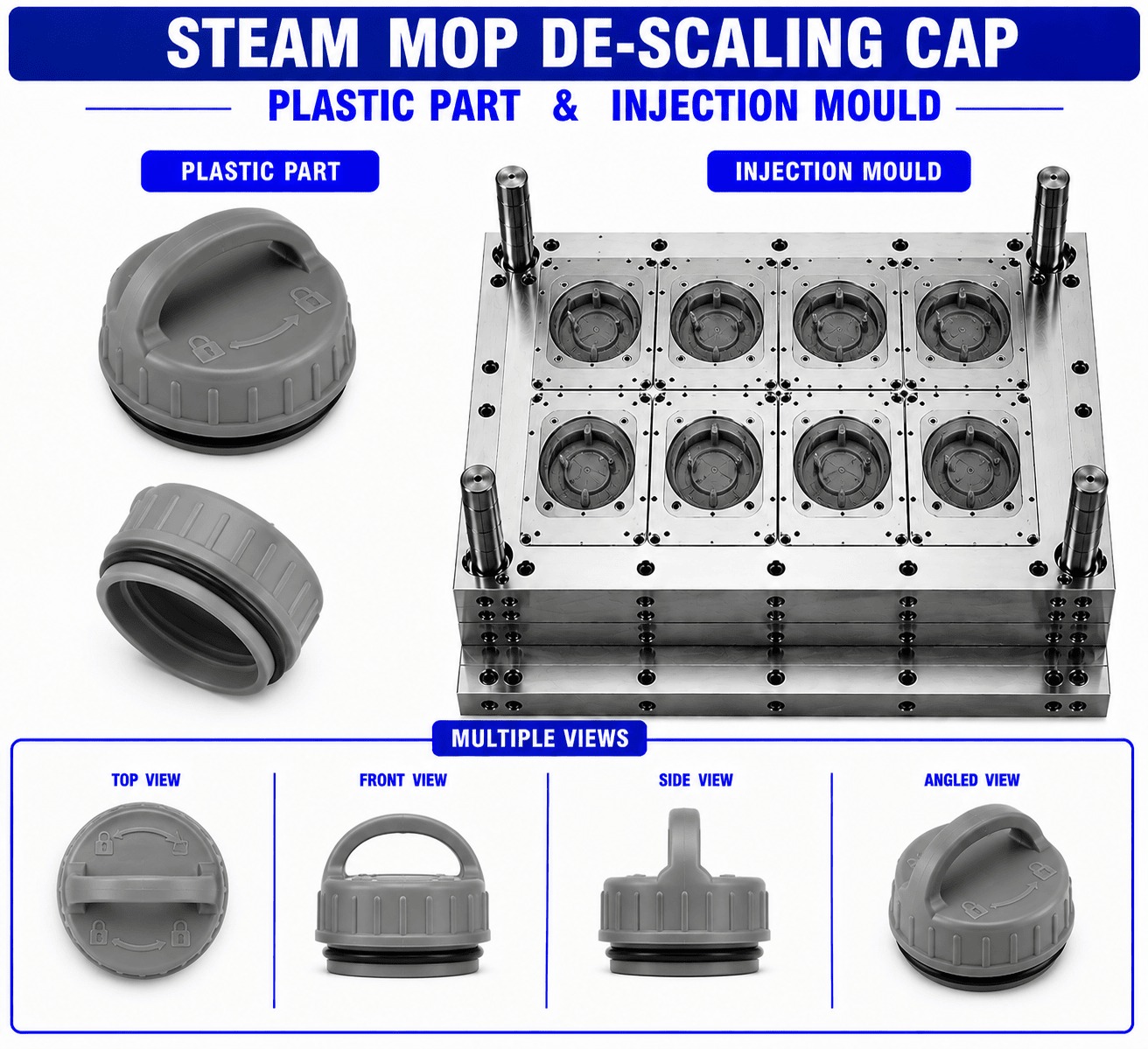 Steam Mop Plastic De-Scaling Cap Mould and Moulding Service